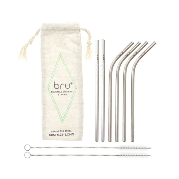 BrüMate Stainless Steel Reusable Straws | Rainbow Titanium | Small